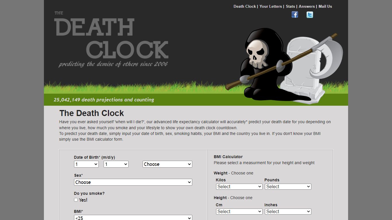 The Death Clock: Calculate When Will I Die?