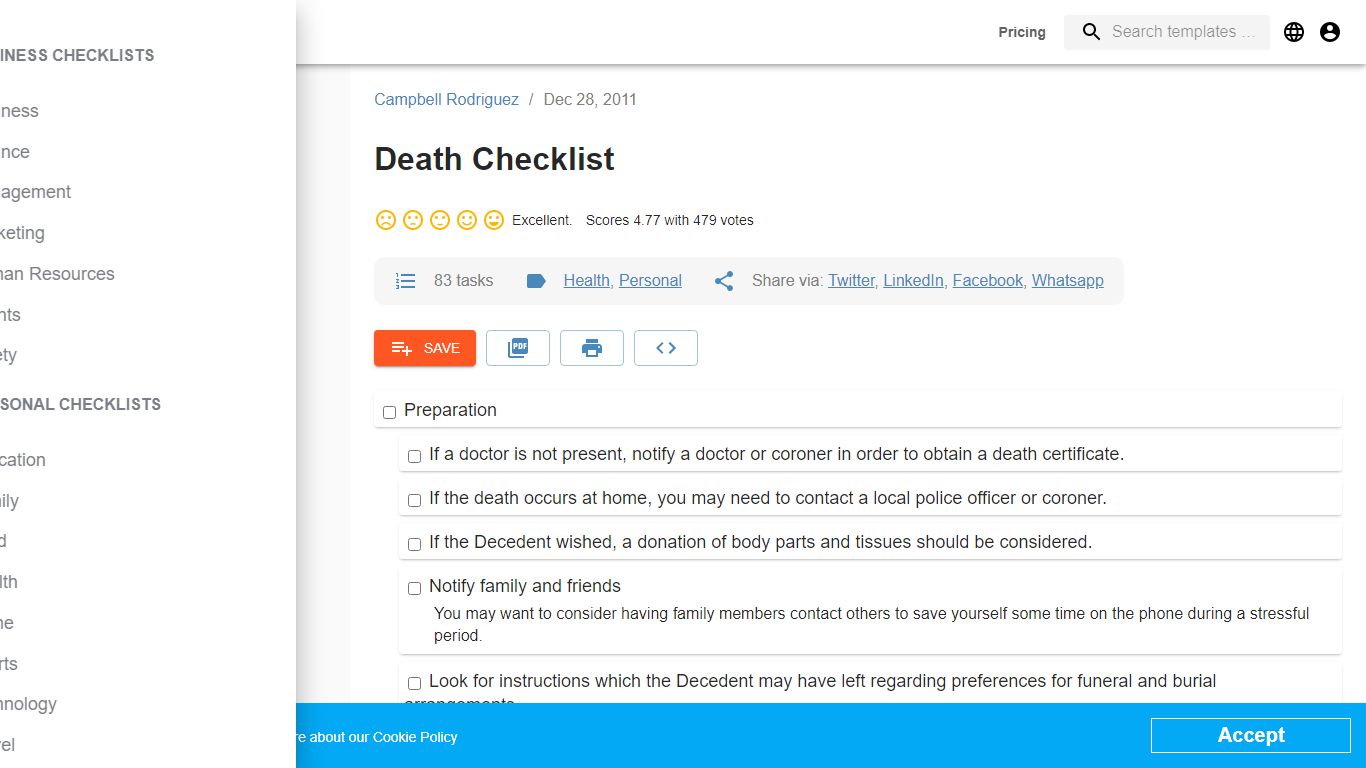 Death Checklist (83 tasks) [PDF & Printable]