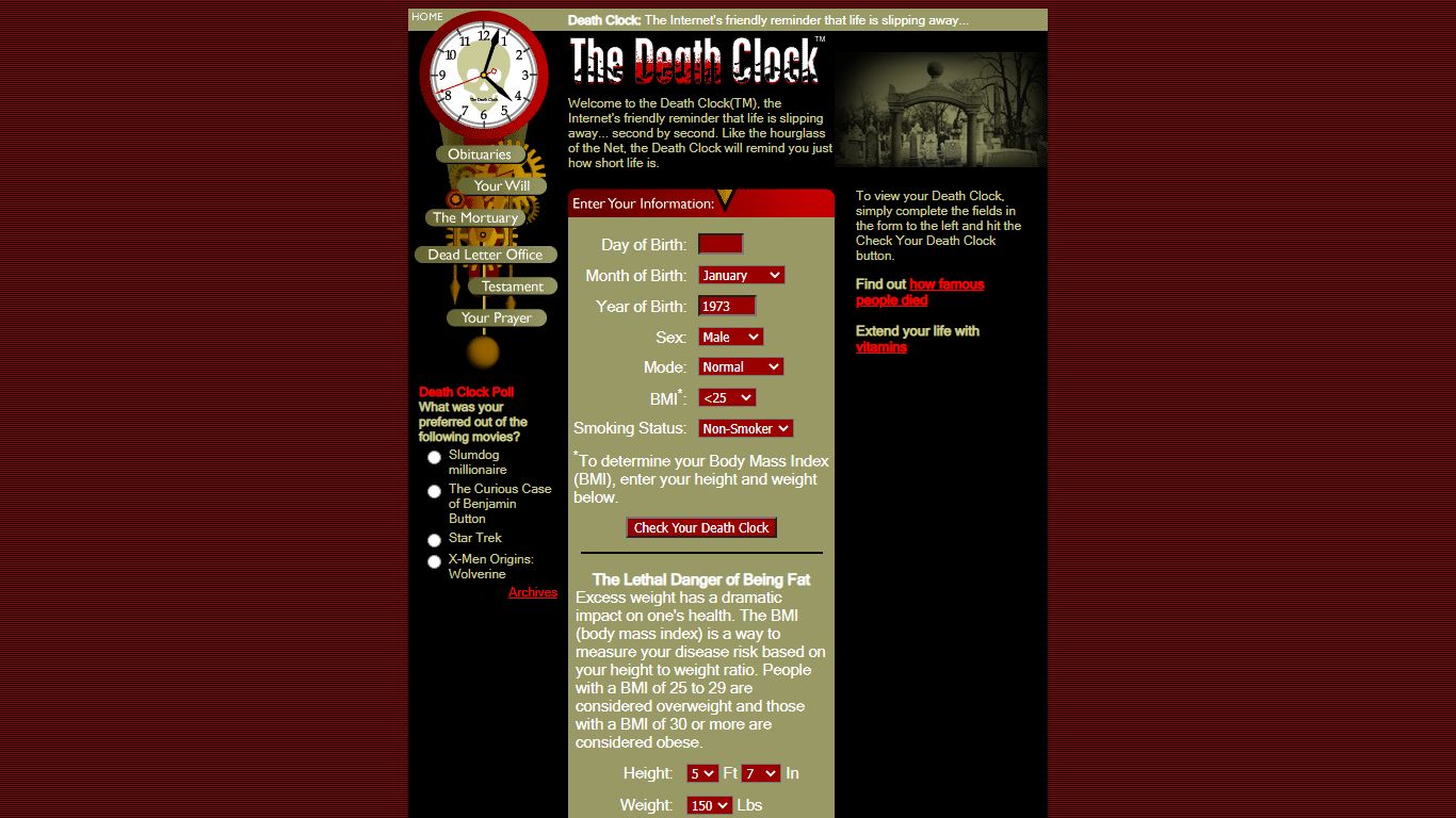 The Death Clock - When Am I Going To Die?